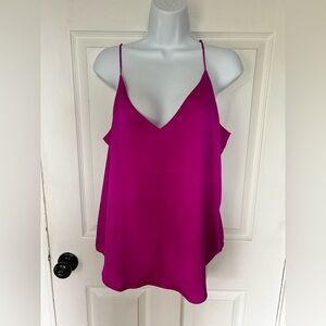 Express  Fuchsia Spaghetti Strap V-Neck Cami Tank Top Size Large NWOT